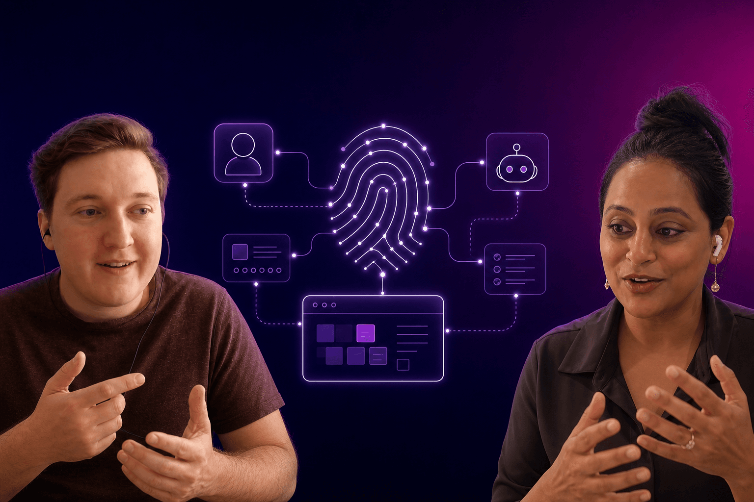 Dom and Neha talking about synthetic web and extract summit