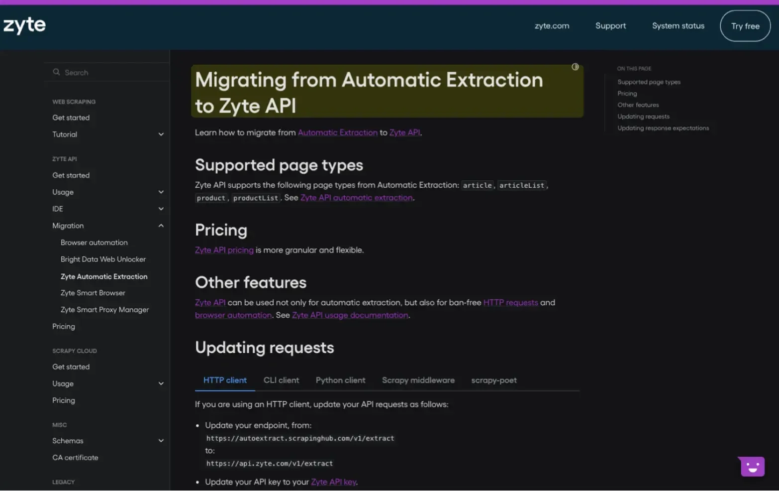 Moving from the Auto Extract API to Zyte API