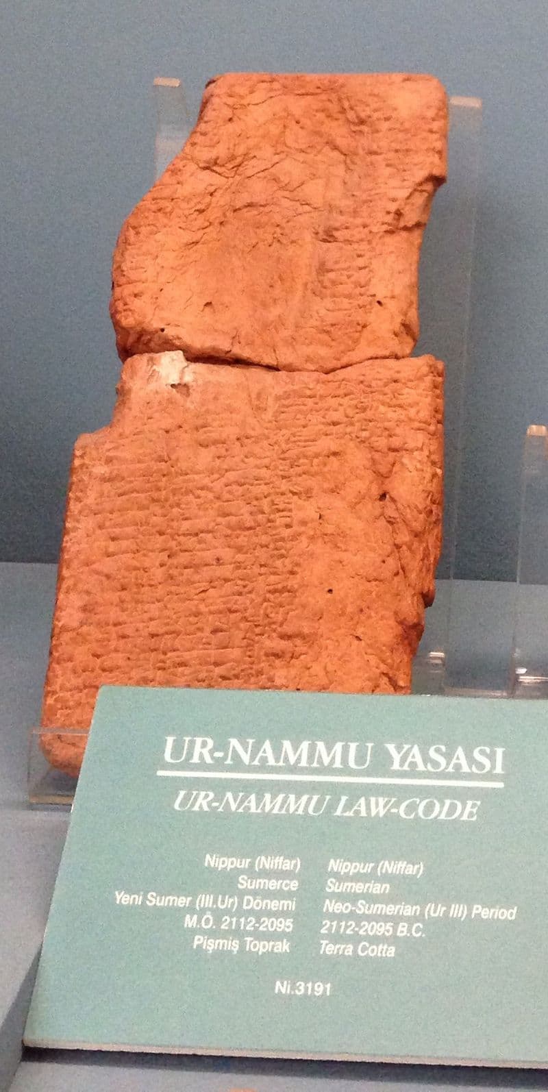 "Ur Nammu code Istanbul" by Istanbul Archaeology Museum - Own work. Licensed under CC0 via Commons - https://commons.wikimedia.org/wiki/File:Ur\_Nammu\_code\_Istanbul.jpg#/media/File:Ur\_Nammu\_code\_Istanbul.jpg